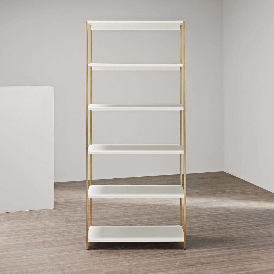 Zane Wide Bookshelf White West Elm UK